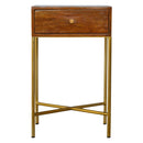 Williston Single Drawer Gold Base End Table by Lavishway | Side Tables-21742