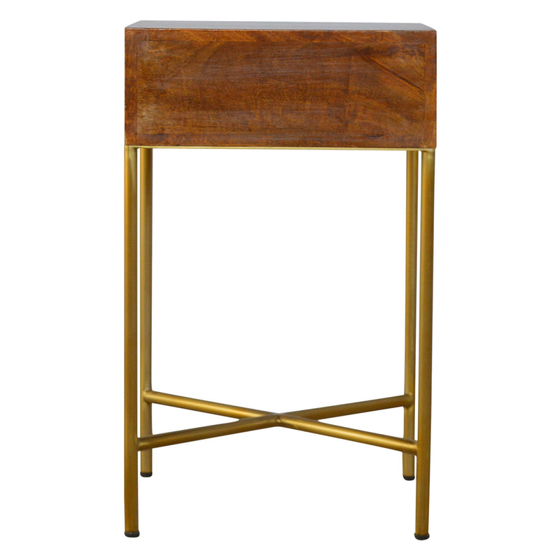 Williston Single Drawer Gold Base End Table by Lavishway | Side Tables-21748