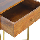 Williston Single Drawer Gold Base End Table by Lavishway | Side Tables-21747