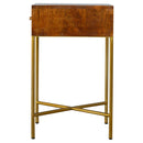 Williston Single Drawer Gold Base End Table by Lavishway | Side Tables-21744