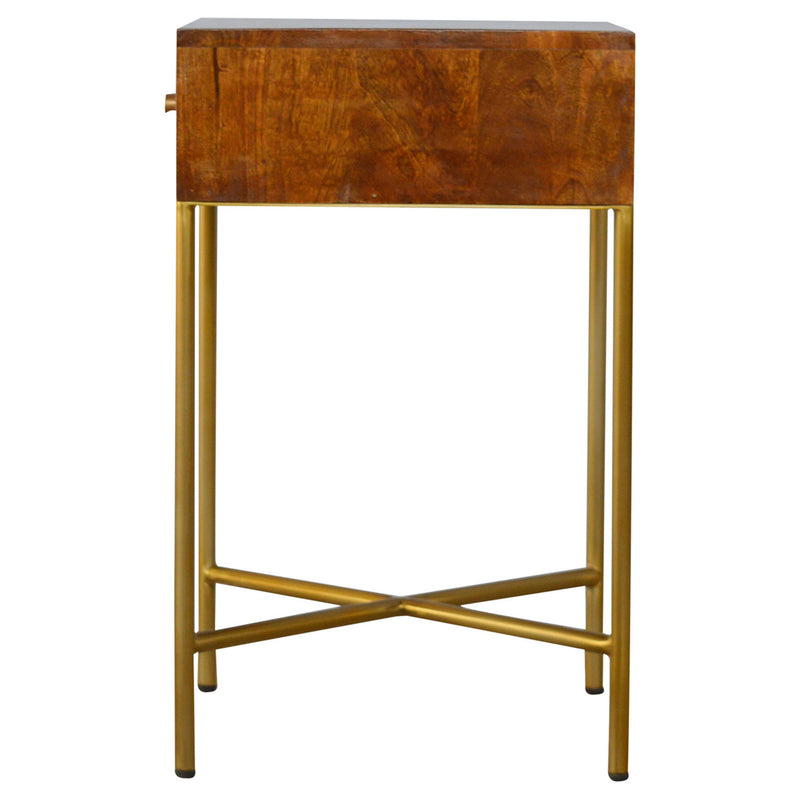 Williston Single Drawer Gold Base End Table by Lavishway | Side Tables-21744