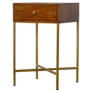 Williston Single Drawer Gold Base End Table by Lavishway | Side Tables-21743