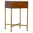 Williston Single Drawer Gold Base End Table by Lavishway | Side Tables-21741