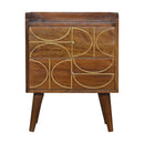 Williston Gold Inlay Abstract Bedside Table by Lavishway | Bedside Tables-21716