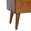 Williston Gold Inlay Abstract Bedside Table by Lavishway | Bedside Tables-21722