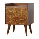 Williston Gold Inlay Abstract Bedside Table by Lavishway | Bedside Tables-21717