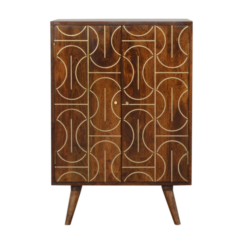 Williston Gold Inlay Abstract Cabinet by Lavishway | Cupboards-21699