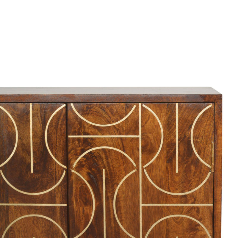Williston Gold Inlay Abstract Cabinet by Lavishway | Cupboards-21703