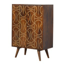 Williston Gold Inlay Abstract Cabinet by Lavishway | Cupboards-21701