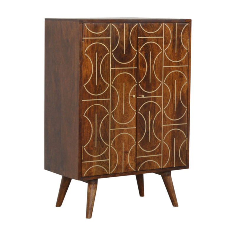 Williston Gold Inlay Abstract Cabinet by Lavishway | Cupboards-21698