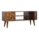 Williston Gold Inlay Abstract Media Unit by Lavishway | TV Units Cabinets-21690