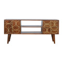 Williston Gold Inlay Abstract Media Unit by Lavishway | TV Units Cabinets-21691