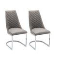 Wilton Velvet & Chrome Dining Chair Set of 2 by Lavishway | Dining Chairs-23545