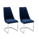 Wilton Velvet & Chrome Dining Chair Set of 2 by Lavishway | Dining Chairs-23540