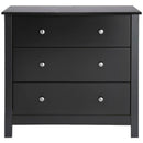 Florence Black Wooden 3 Drawer Chest by Lavishway | Chest Of Drawers-45497