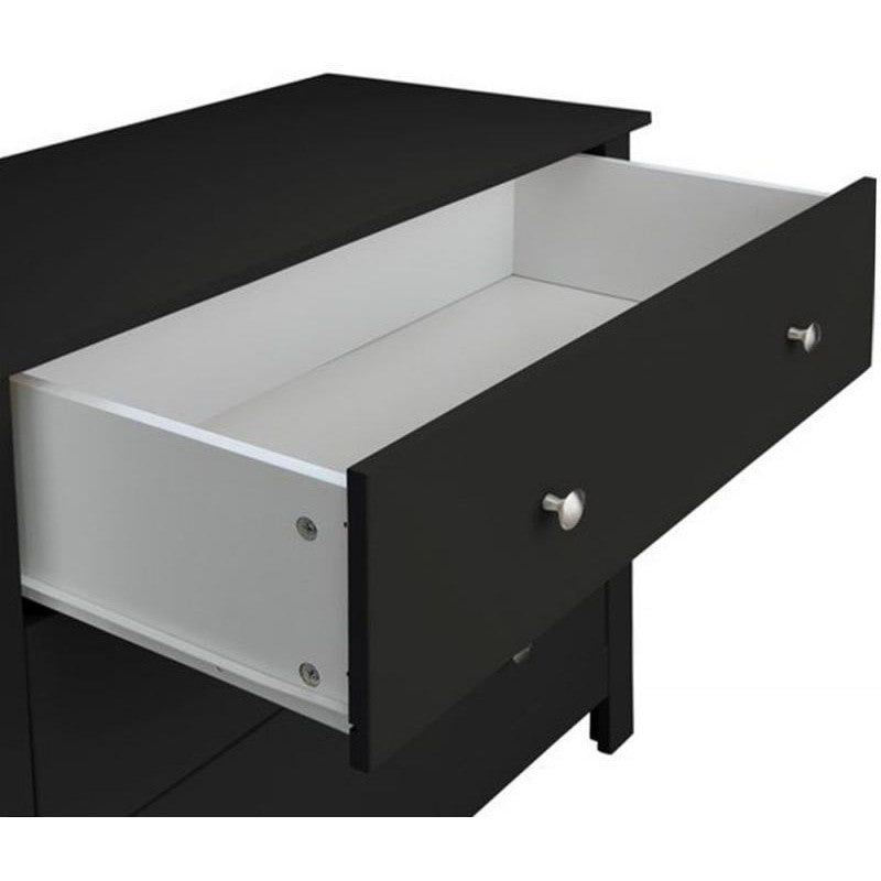 Florence Black Wooden 3 Drawer Chest by Lavishway | Chest Of Drawers-45499