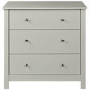 Florence Soft Grey Wooden 3 Drawers Chest by Lavishway | Chest Of Drawers-45492