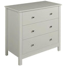Florence Soft Grey Wooden 3 Drawers Chest by Lavishway | Chest Of Drawers-45493