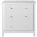 Florence White Wooden 3 Drawers Chest by Lavishway | Chest Of Drawers-45502