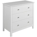 Florence White Wooden 3 Drawers Chest by Lavishway | Chest Of Drawers-45503