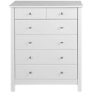 Florence Wooden White 2 Over 4 Drawers Chest by Lavishway | Chest Of Drawers-45486