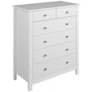Florence Wooden White 2 Over 4 Drawers Chest by Lavishway | Chest Of Drawers-45487