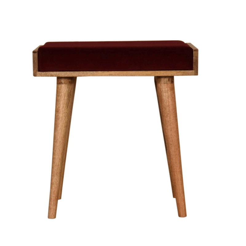 Seconique Upholstered Wine Red Footstool by Lavishway | Footstool-51914