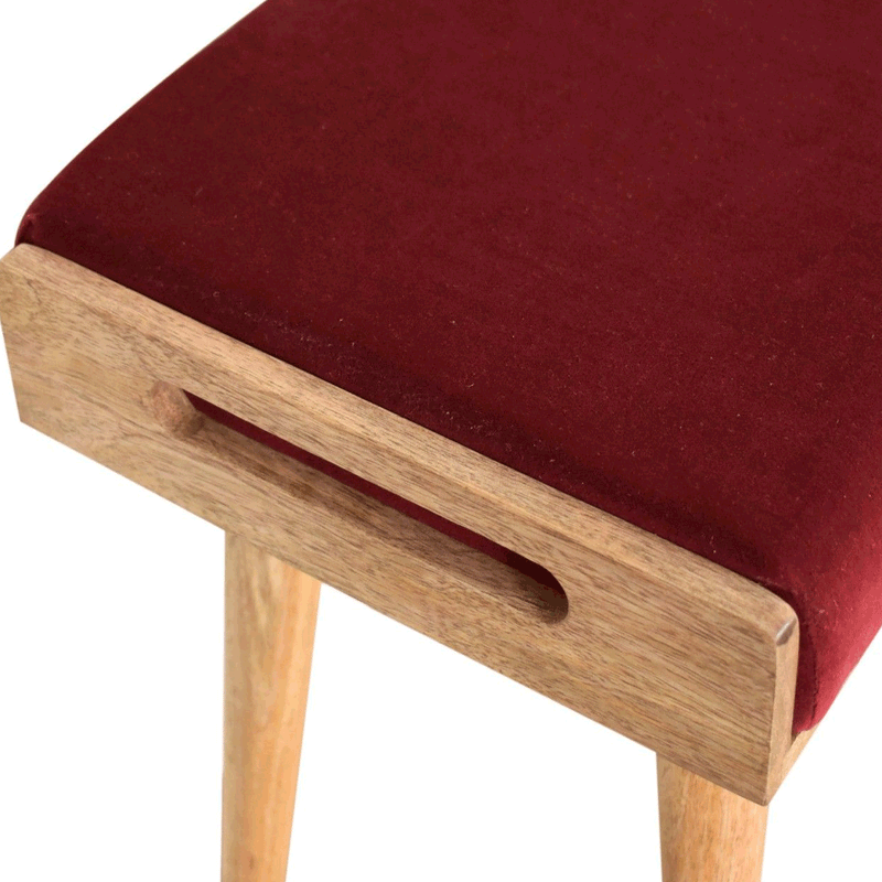 Seconique Upholstered Wine Red Footstool by Lavishway | Footstool-51916