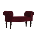 Seconique Wine Red Velvet Bench by Lavishway | Benches & Storage Benches-51899