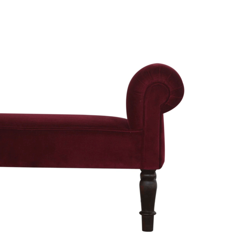 Seconique Wine Red Velvet Bench by Lavishway | Benches & Storage Benches-51902