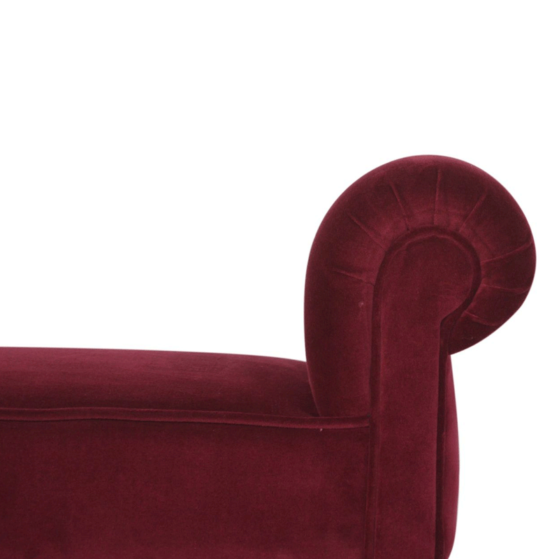 Seconique Wine Red Velvet Bench by Lavishway | Benches & Storage Benches-51904