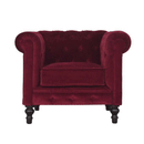 Seconique Red Upholstered Velvet Armchair by Lavishway | Velvet Sofa-51886