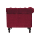 Seconique Red Upholstered Velvet Armchair by Lavishway | Velvet Sofa-51890