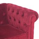 Seconique Red Upholstered Velvet Armchair by Lavishway | Velvet Sofa-51888