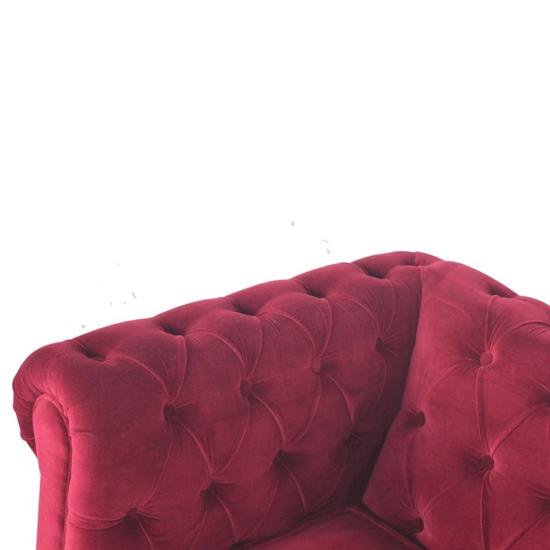 Seconique Red Upholstered Velvet Armchair by Lavishway | Velvet Sofa-51887