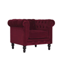 Seconique Red Upholstered Velvet Armchair by Lavishway | Velvet Sofa-51885