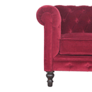 Seconique Red Upholstered Velvet Armchair by Lavishway | Velvet Sofa-51889