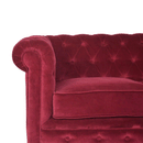 Seconique Wine Red Velvet Chesterfield Sofa by Lavishway | Velvet Sofa-51869