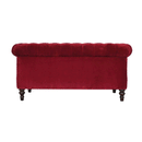 Seconique Wine Red Velvet Chesterfield Sofa by Lavishway | Velvet Sofa-51866