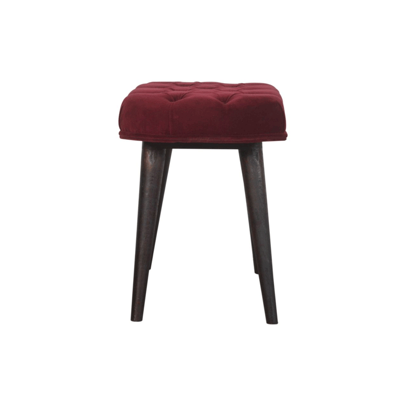 Seconique Wine Red Velvet Nordic Style Bench by Lavishway | Benches & Storage Benches-51843