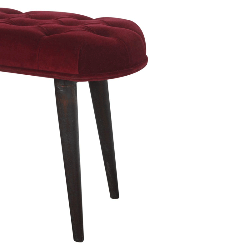 Seconique Wine Red Velvet Nordic Style Bench by Lavishway | Benches & Storage Benches-51846