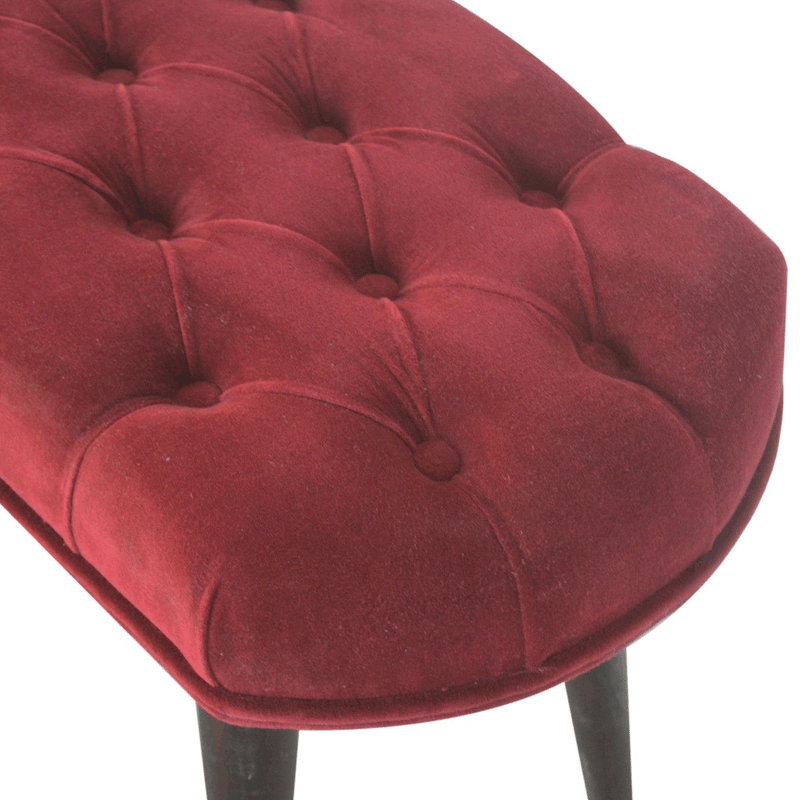 Seconique Wine Red Velvet Nordic Style Bench by Lavishway | Benches & Storage Benches-51848
