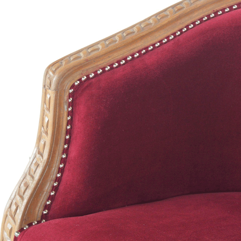 Seconique Wine Red Velvet Occasional Chair by Lavishway | Armchairs-51817