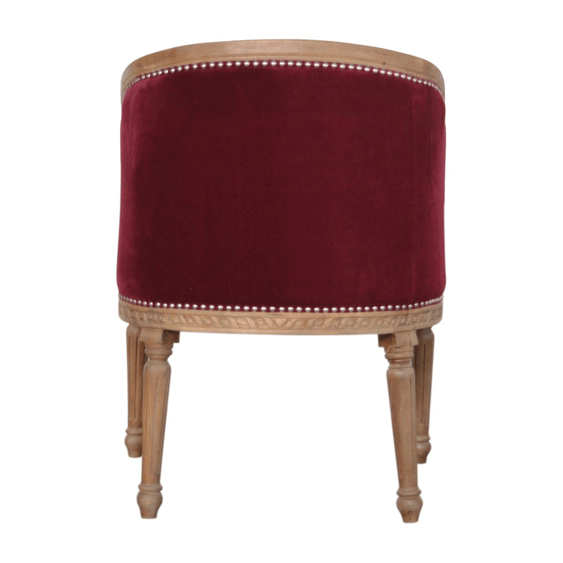 Seconique Wine Red Velvet Occasional Chair by Lavishway | Armchairs-51813