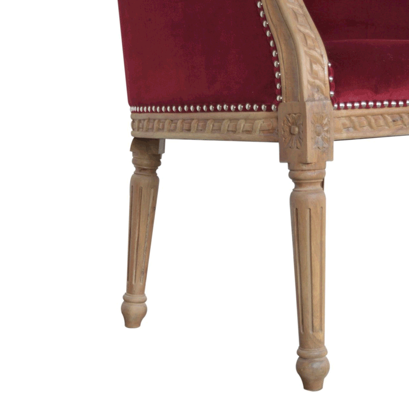 Seconique Wine Red Velvet Occasional Chair by Lavishway | Armchairs-51815