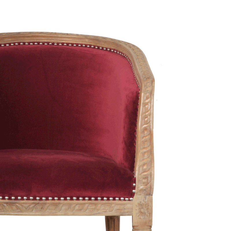 Seconique Wine Red Velvet Occasional Chair by Lavishway | Armchairs-51818