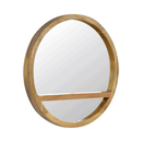 Temple Solid Wood 1 Shelf Round Wall Mirror by Lavishway | Wall Mirrors-51785