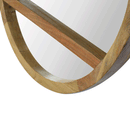 Temple Solid Wood 1 Shelf Round Wall Mirror by Lavishway | Wall Mirrors-51788