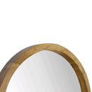 Temple Solid Wood 1 Shelf Round Wall Mirror by Lavishway | Wall Mirrors-51790