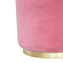 Woven Gold Base Pink Velvet Footstool by Lavishway | Footstool-59108